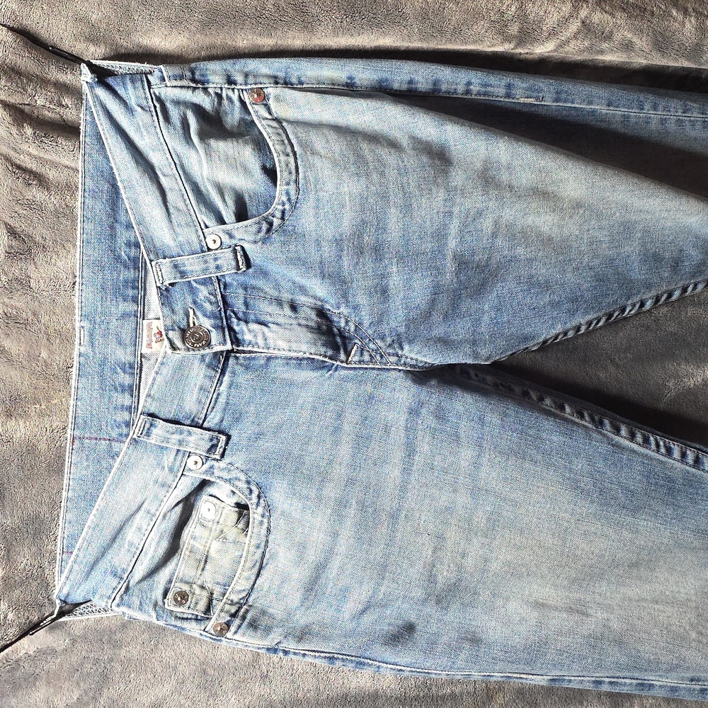 True Religion Light Blue Straight Leg Jeans for MEN - Size 30 - Like New